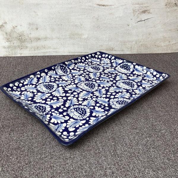Blue Flower Flat Dish