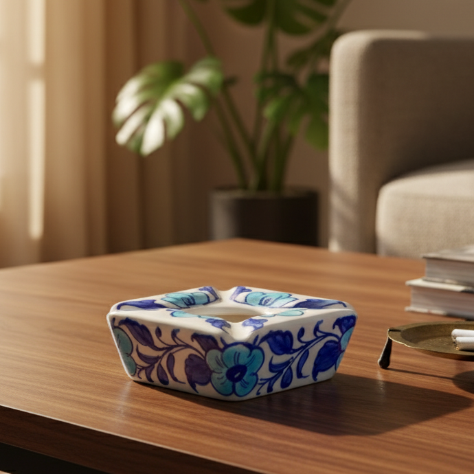 Blue Felicity Ceramic Ashtray / Dish - Handcrafted Art