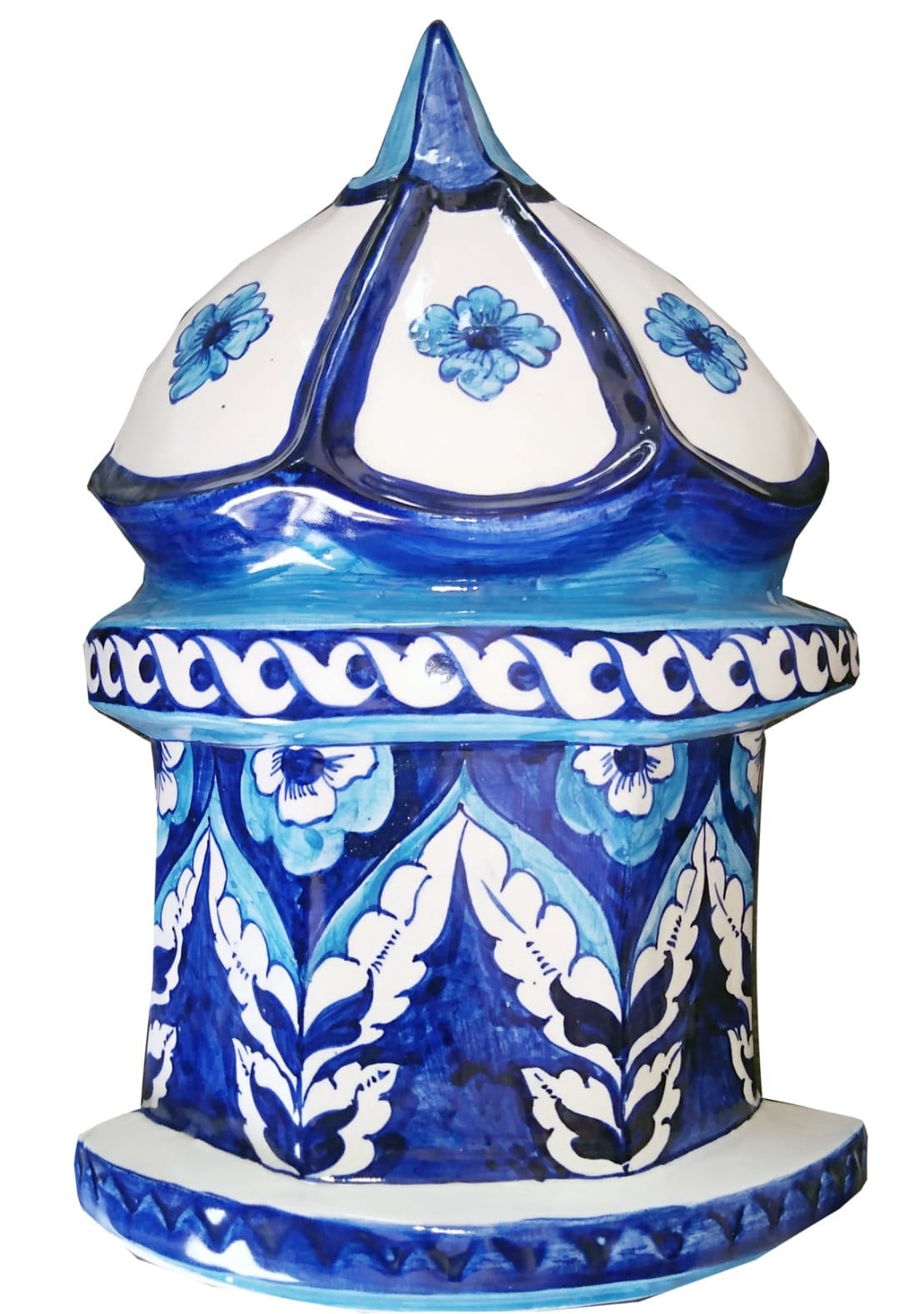 Hand-Painted Blue & White Ceramic Decorative Lantern