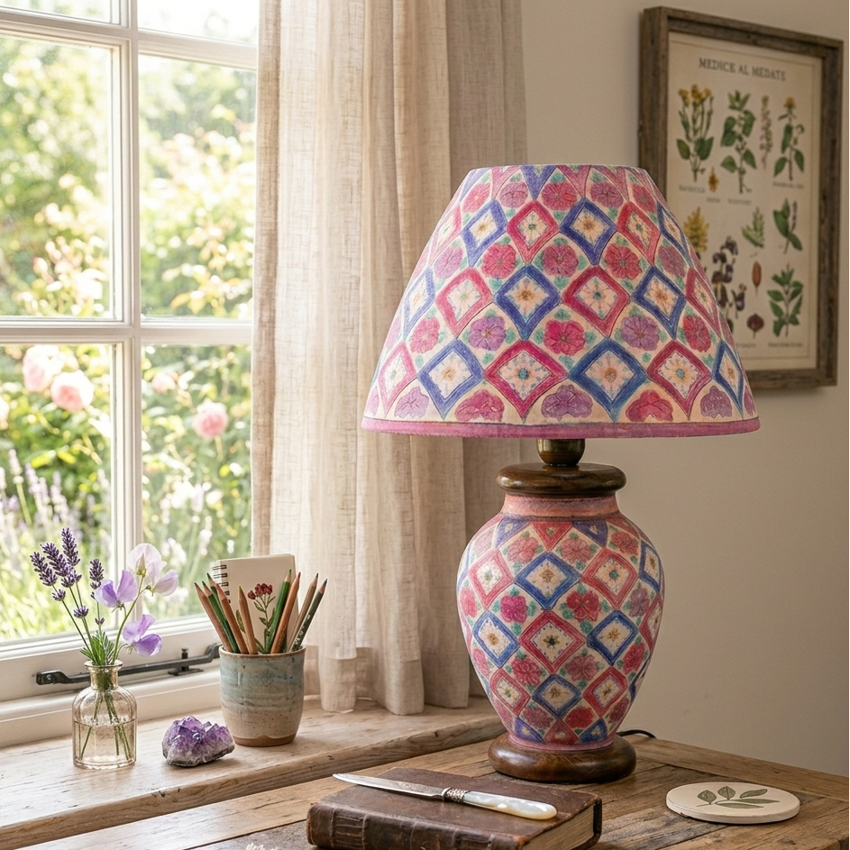 Handcrafted Shade Camel Skin Lamp