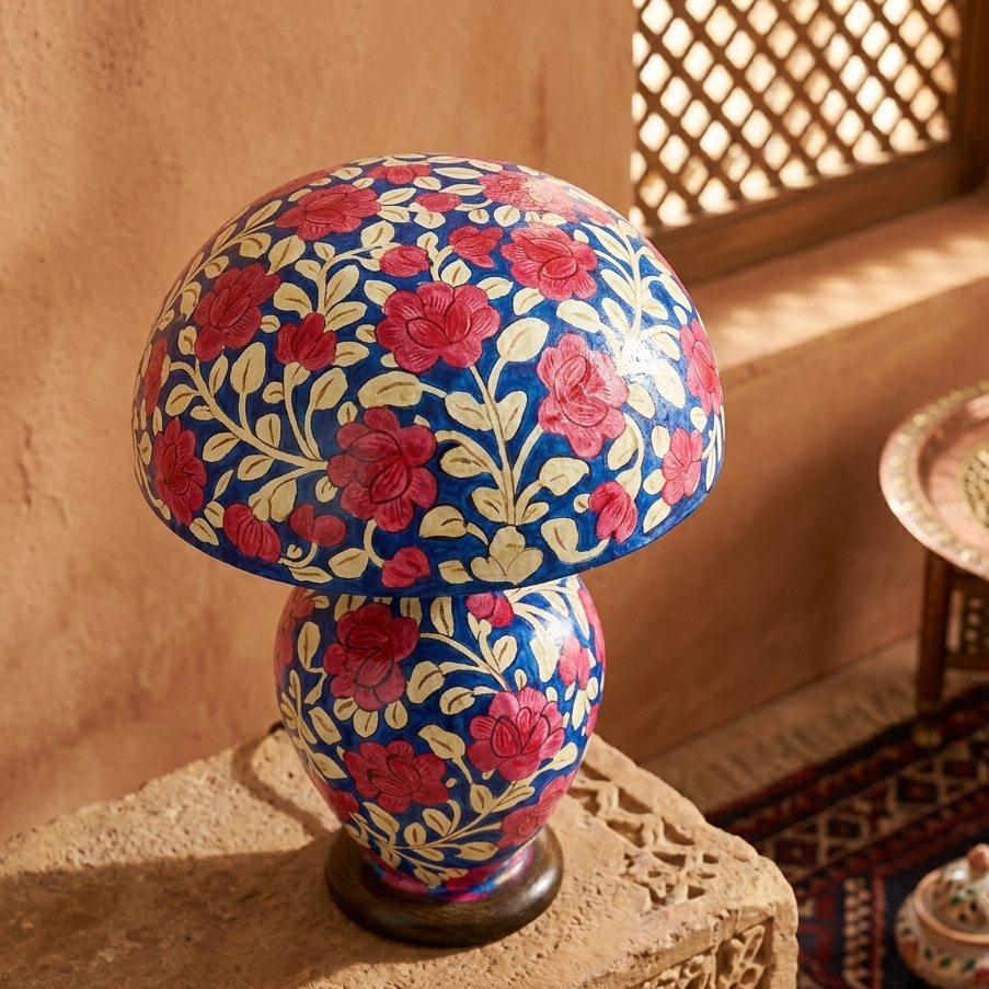 Handcrafted Camel Skin Lamp 17inch