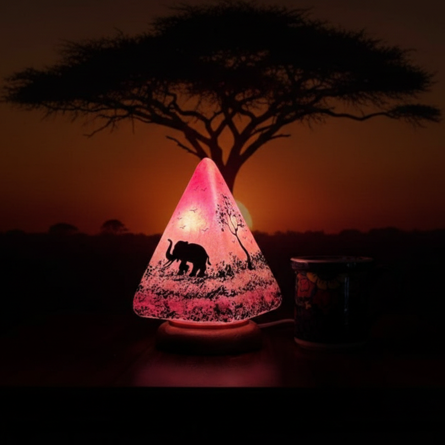 Pink Tanzanian Camel Skin Lamp