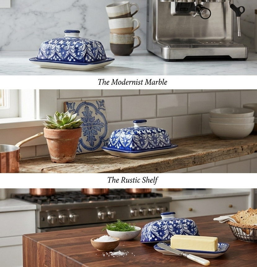 Blue Felicity Butter Dish