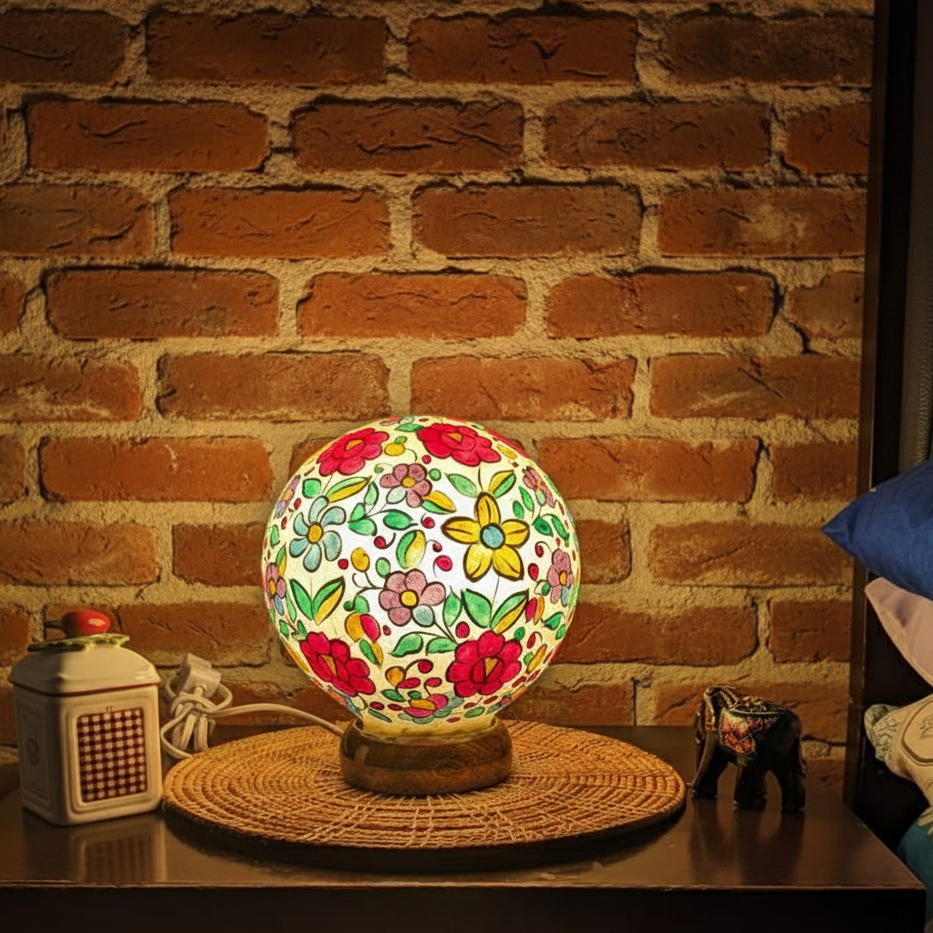 Handmade Camel Skin Lamp 8 Inch