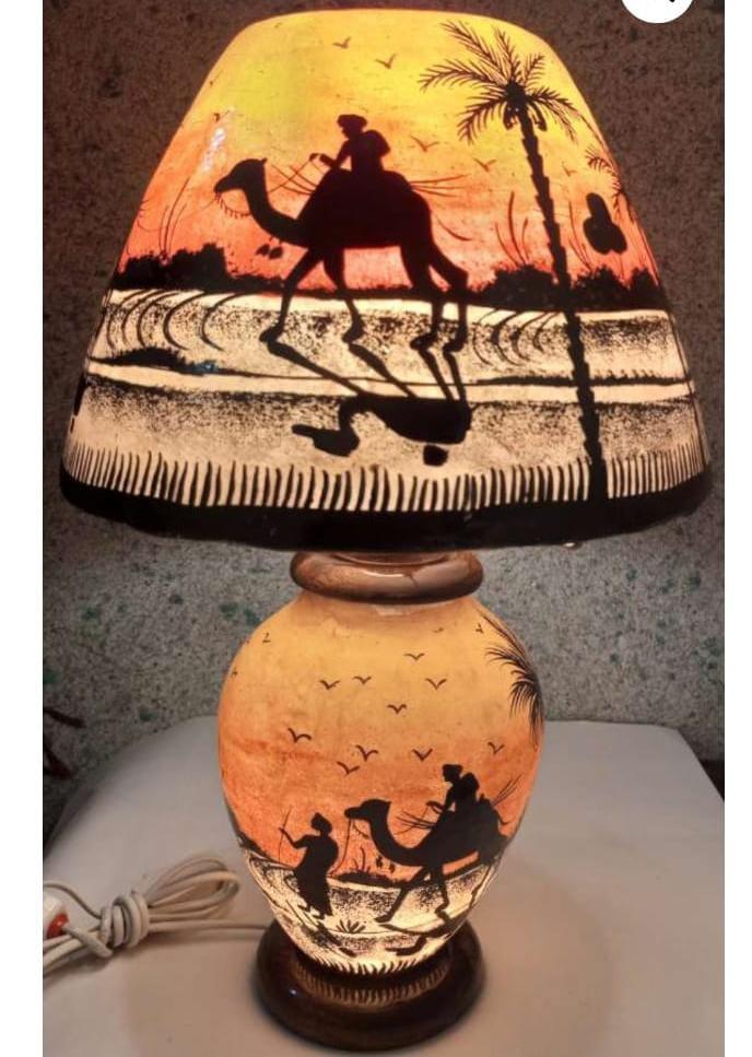 Hand-Painted Camel Skin Lamp