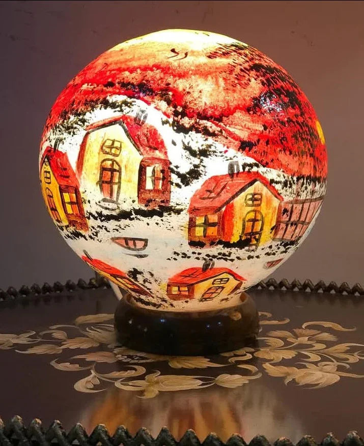 Handmade Camel Skin Lamp 7 Inch