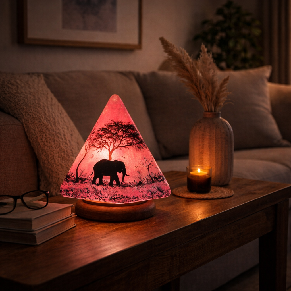 Pink Tanzanian Camel Skin Lamp
