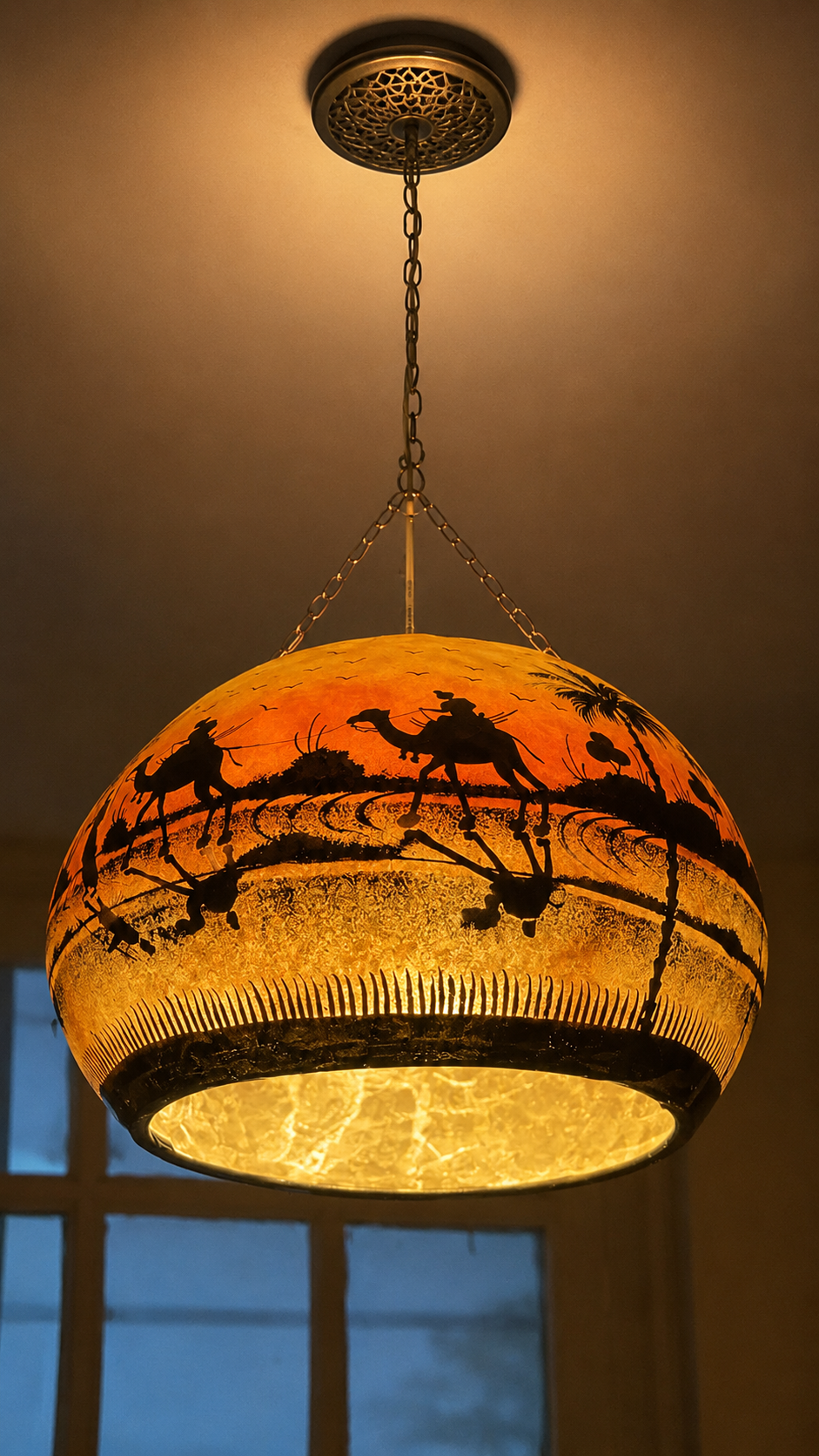 Desert Handcrafted Roof Hanging Lamp With Chain