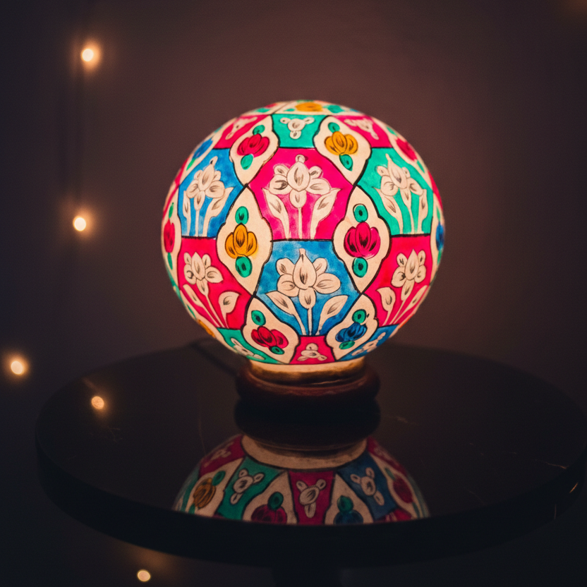 Handmade Camel Skin Lamp 8inch