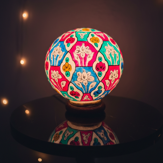 Handmade Camel Skin Lamp 8inch