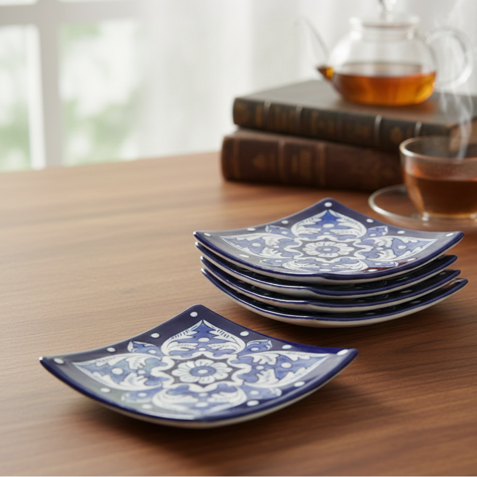 Blue Felicity Tea Coasters - Set of 4