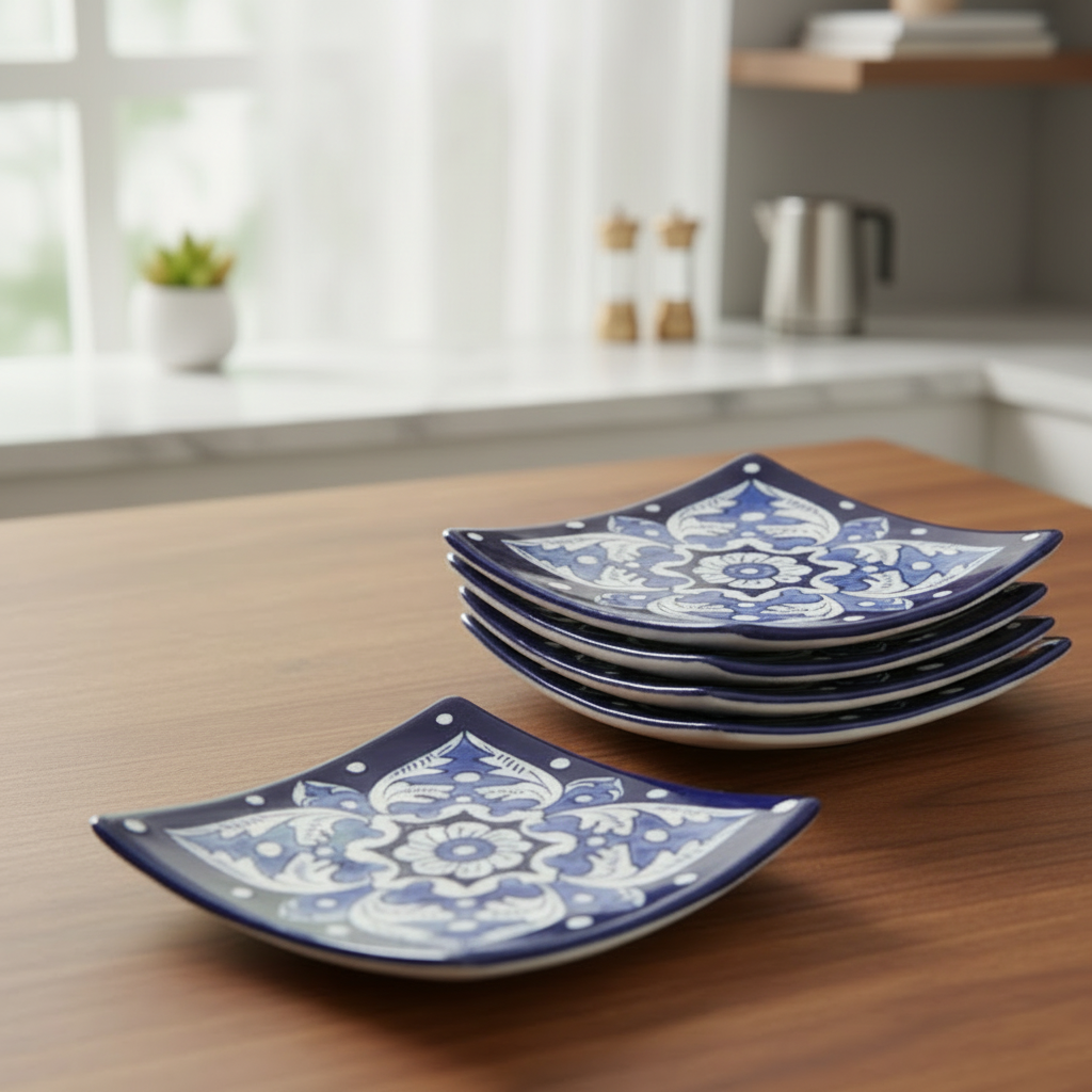 Blue Felicity Tea Coasters - Set of 4