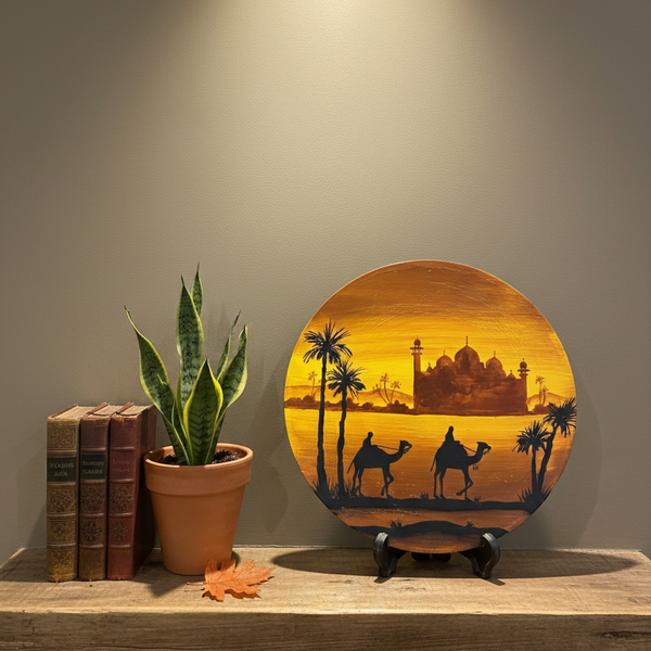 Handcrafted Wooden Naqashi Plate 10inch