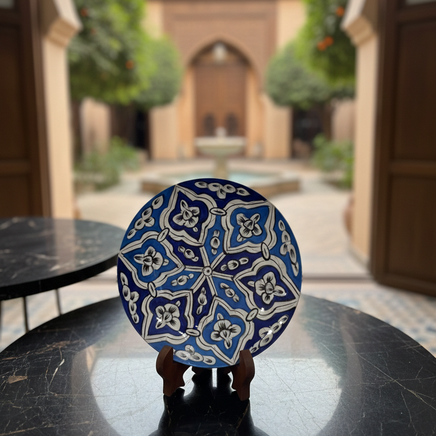 Handcrafted Wooden Naqashi Plate 10inch