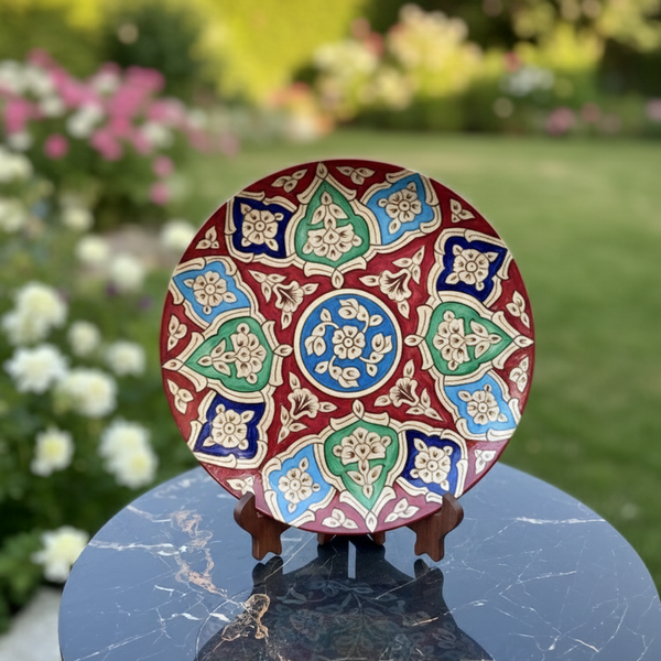 Handcrafted Wooden Naqashi Plate 10inch