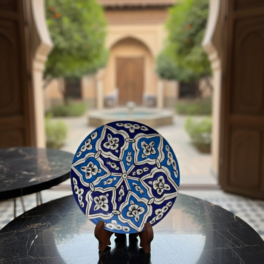 Handcrafted Wooden Naqashi Plate 10inch