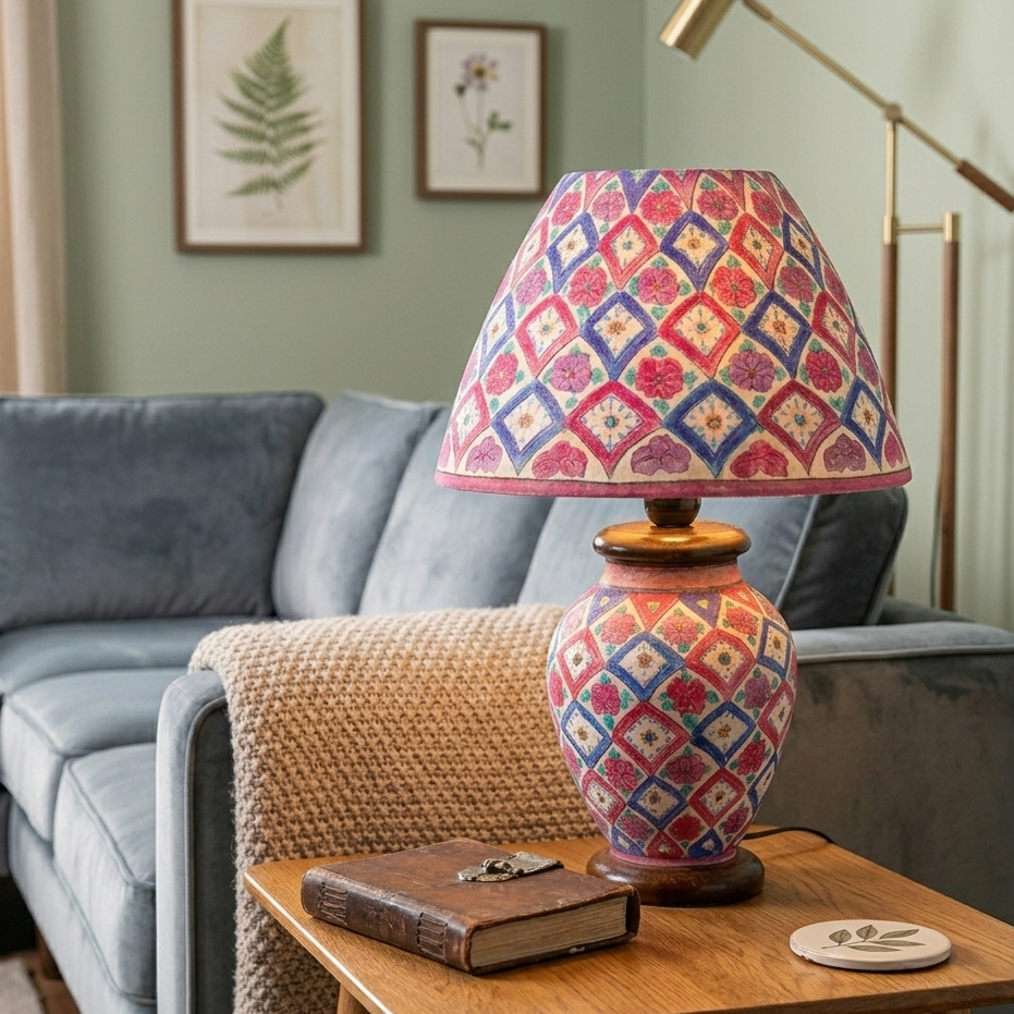 Handcrafted Shade Camel Skin Lamp