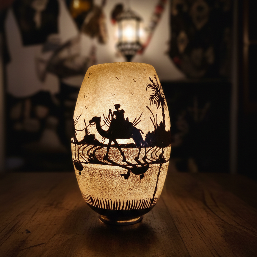 Unique Camel Skin Lamp 12-inch