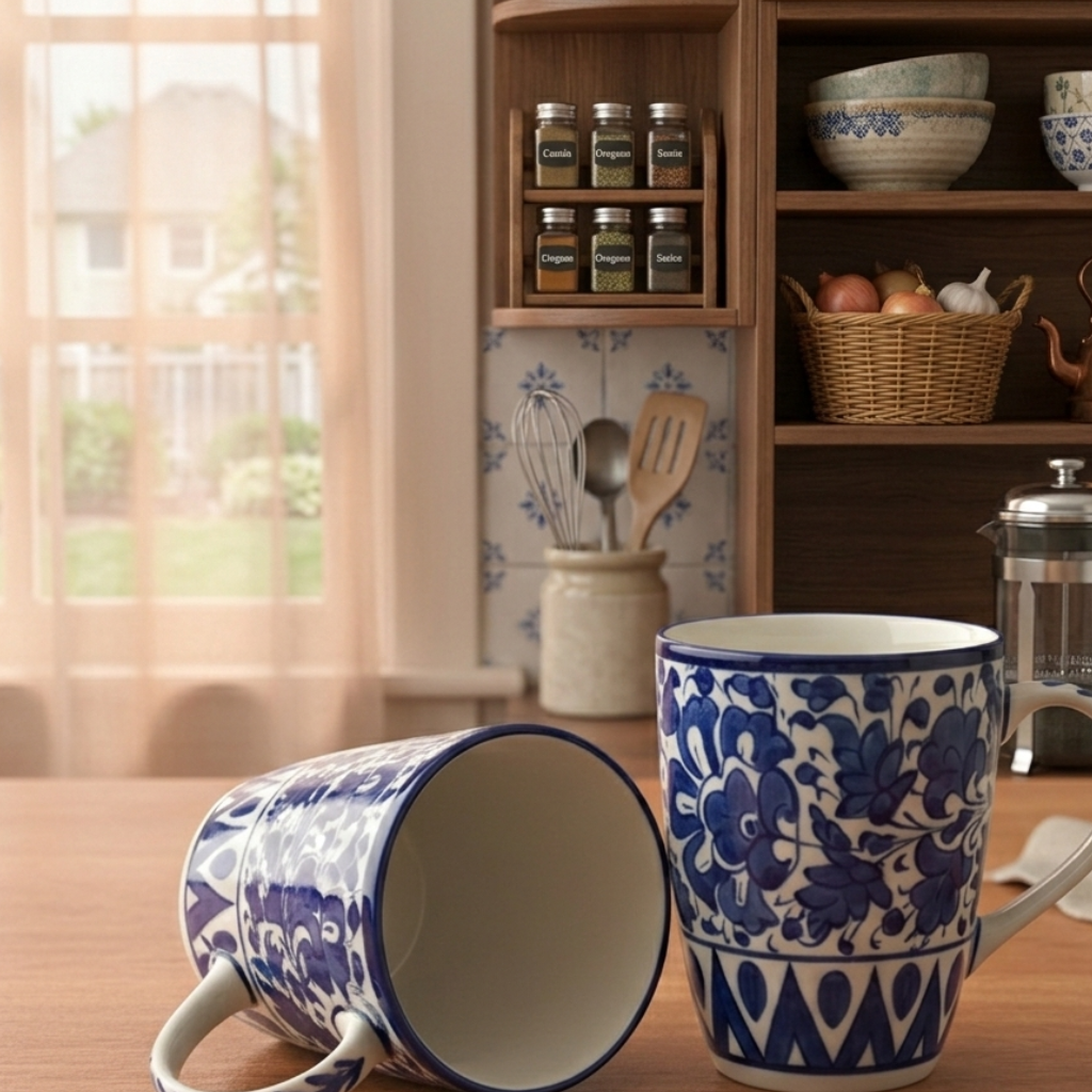 Serina Blue Large Mug - Set of 2