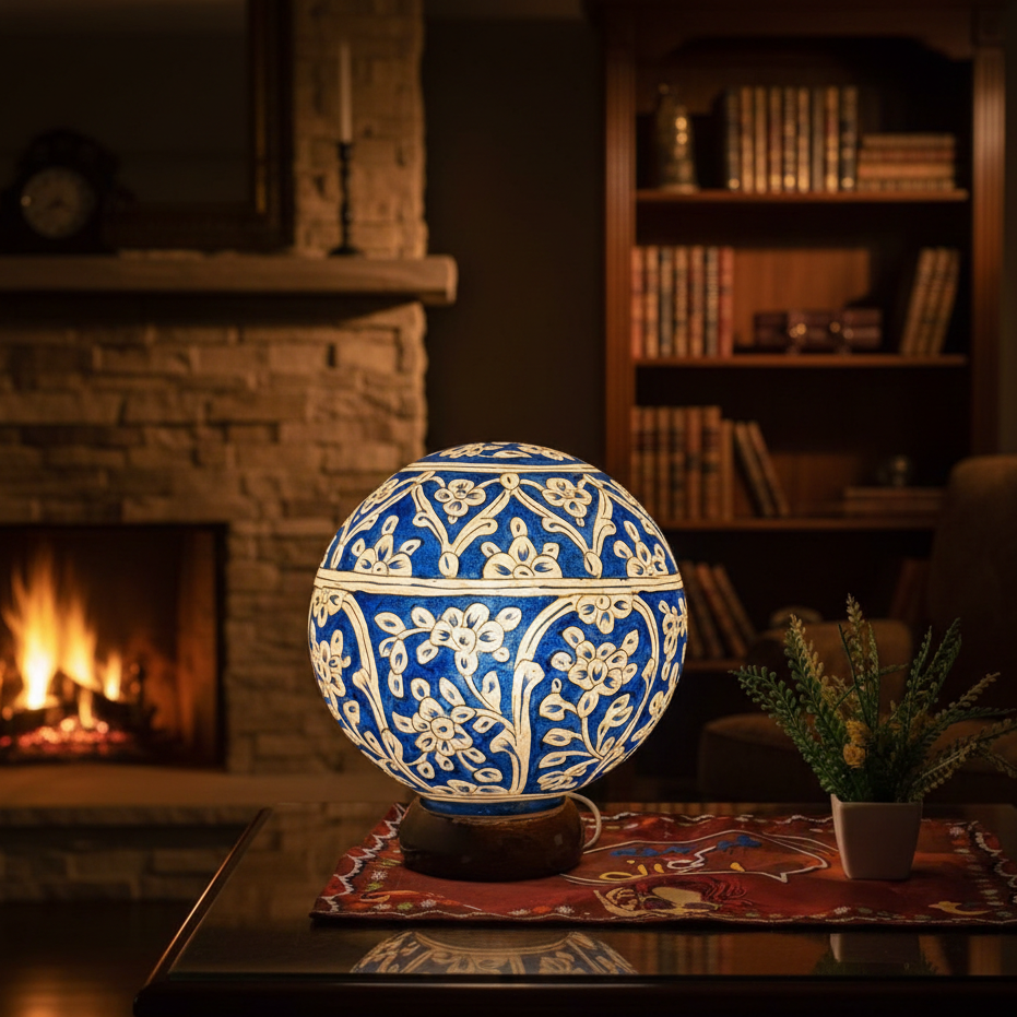 Handmade Camel Skin Lamp 8 Inch