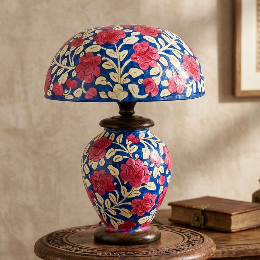 Handcrafted Camel Skin Lamp 17inch