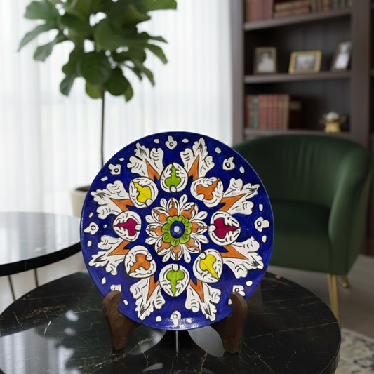 Handcrafted Wooden Naqashi Plate 10inch