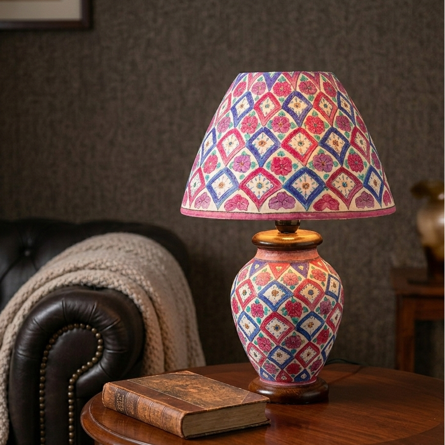 Handcrafted Shade Camel Skin Lamp