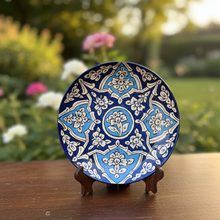 Handcrafted Wooden Naqashi Plate 10inch