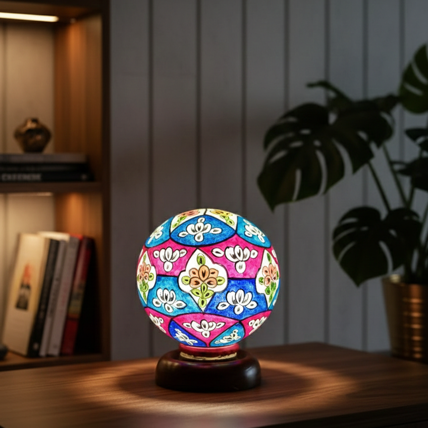 Handmade Camel Skin Lamp 8 Inch