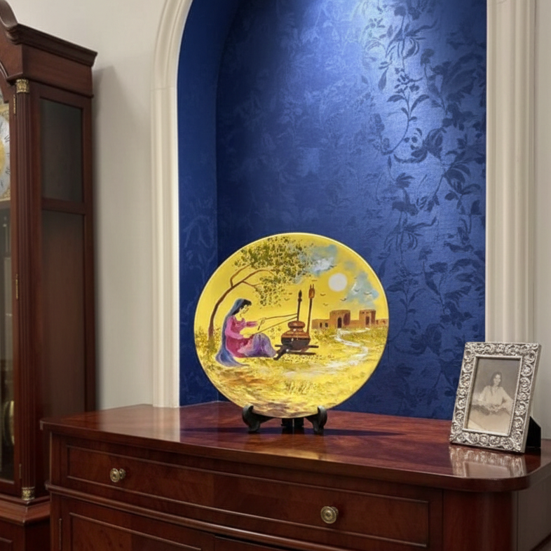 Handcrafted Wooden Naqashi Plate 10inch