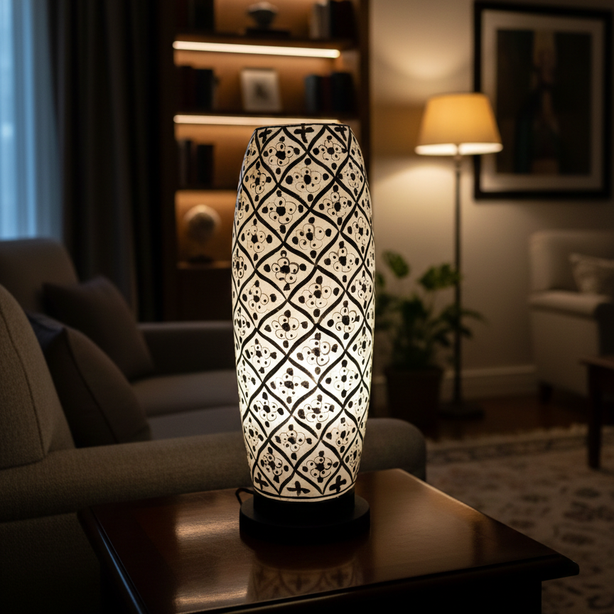 Bottle Shape Camel Skin Lamp 21-inch