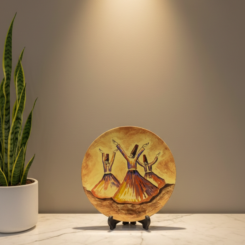 Handcrafted Wooden Naqashi Plate 10inch