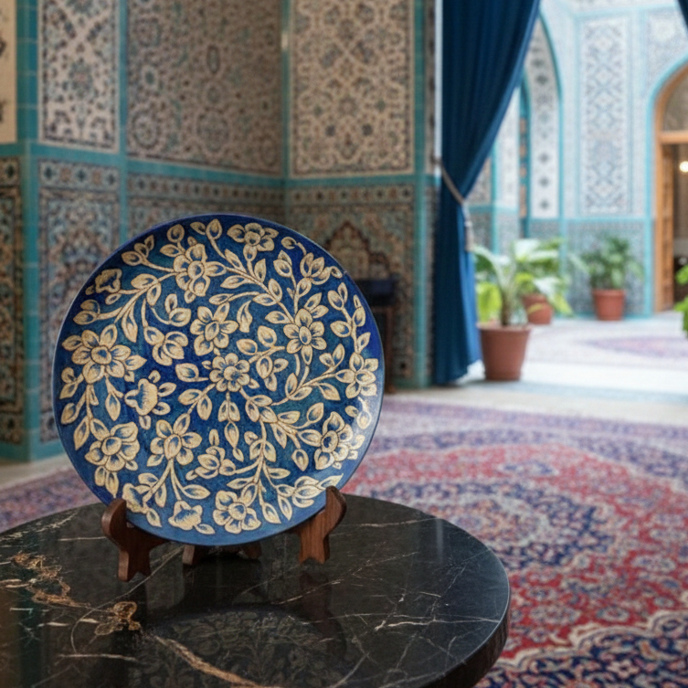 Handcrafted Wooden Naqashi Plate 10inch