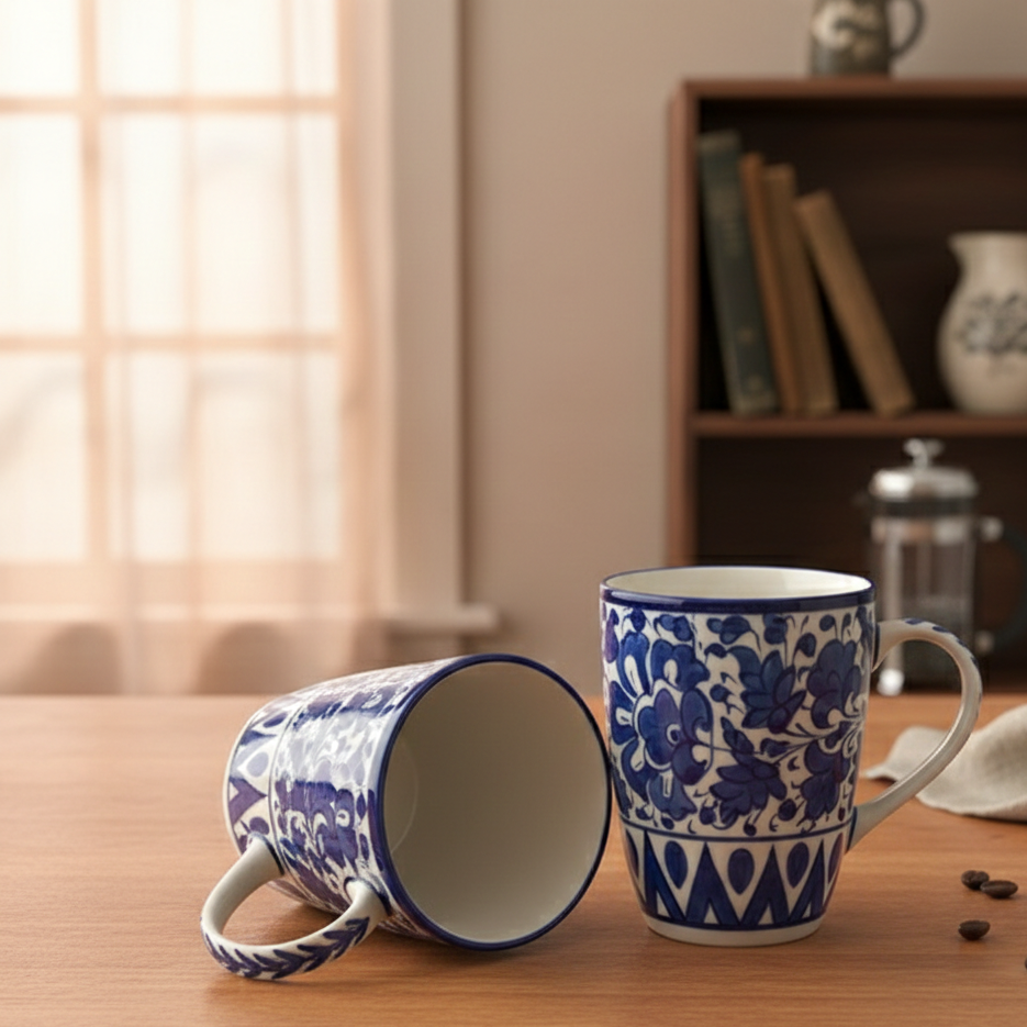 Serina Blue Large Mug - Set of 2