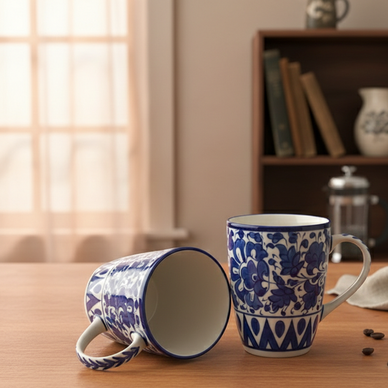 Serina Blue Large Mug - Set of 2