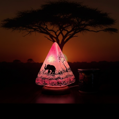 Pink Tanzanian Camel Skin Lamp