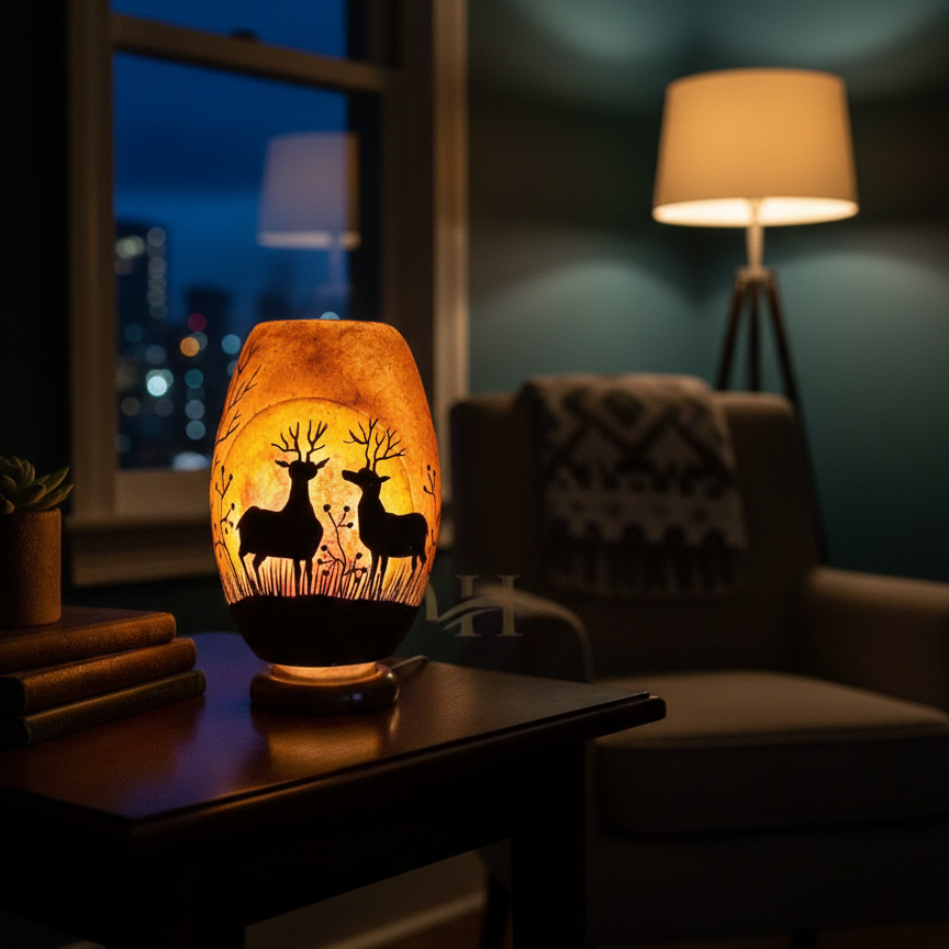 Unique Shape Camel Skin Lamp 12-inch