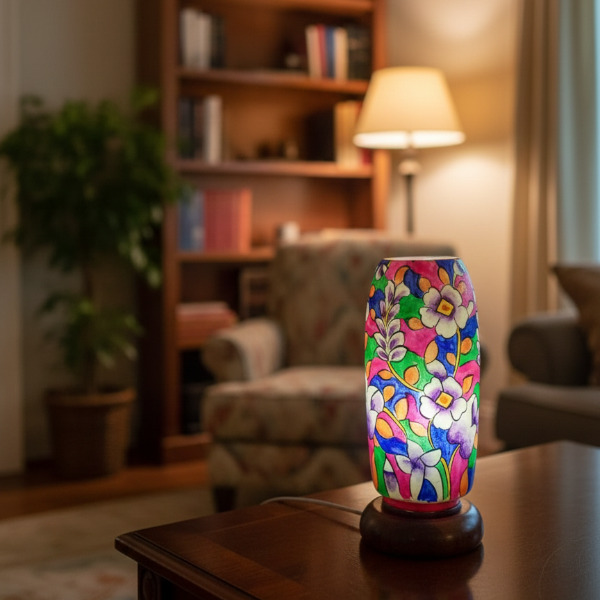 Glass Shape Camel Skin Lamp 12-inch