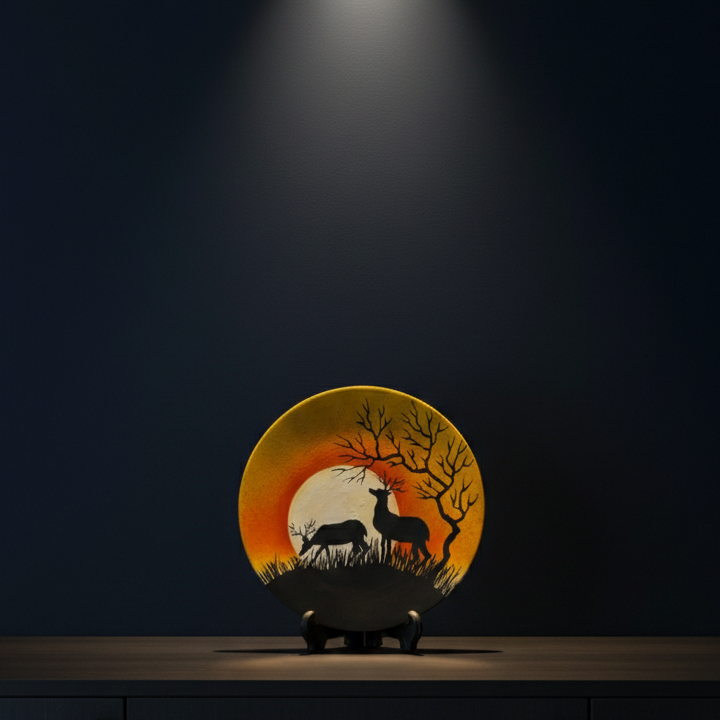 Handcrafted Wooden Naqashi Plate 10inch