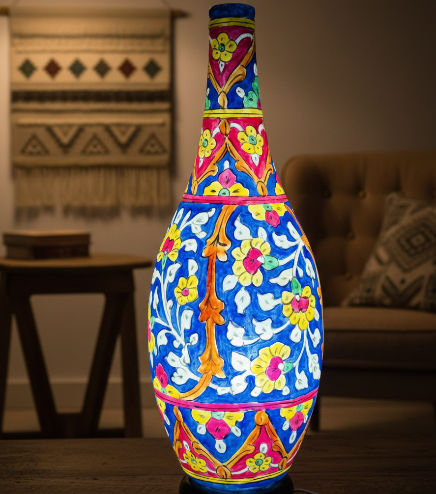 Bottle Shape Camel Skin Lamp 16-inch