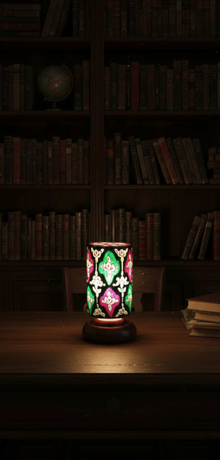 Bottle Shape Camel Skin Lamp 8-inch