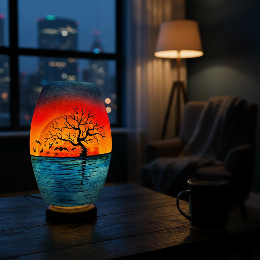 Unique Shape Camel Skin Lamp 12-inch