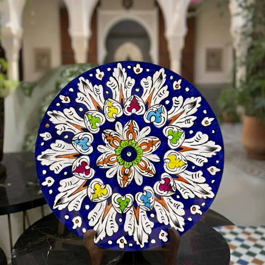 Handcrafted Wooden Naqashi Plate 10inch