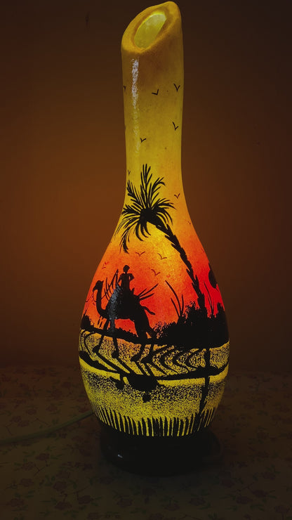 Bottle Shape Camel Skin Lamp 16-inch