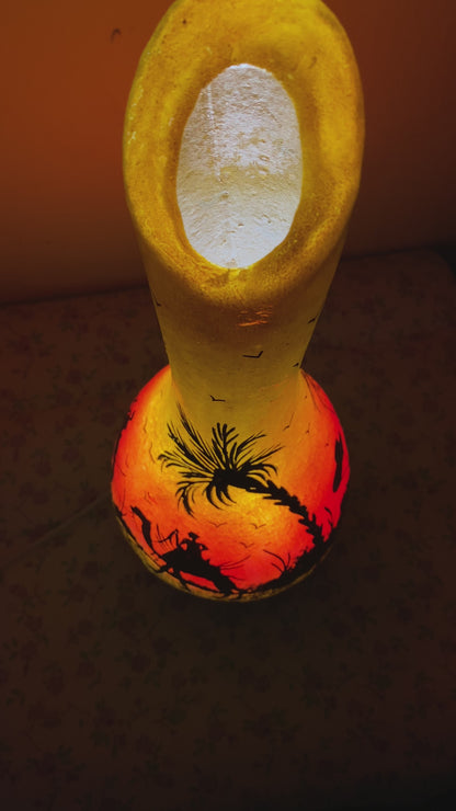 Bottle Shape Camel Skin Lamp 16-inch